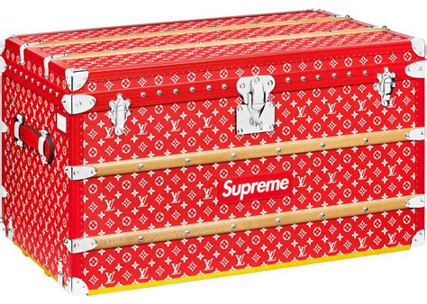 louis vuitton x supreme malle courrier trunk monogram 90 red|louis vuitton supreme mail mail.